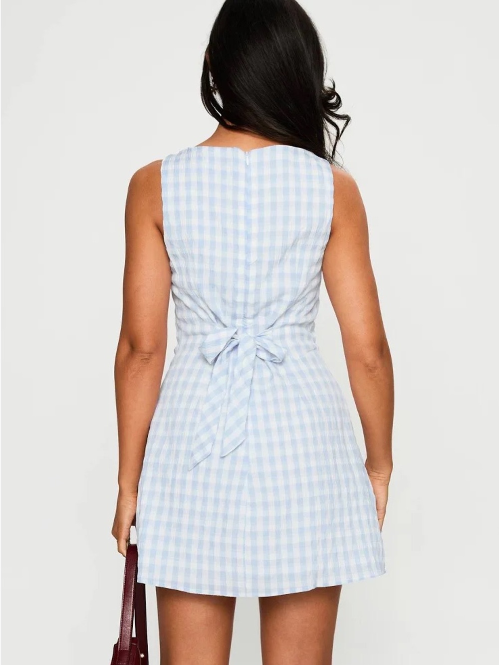 Princess Polly Alfalfa Mini Dress - Blue Check - Picture 3 of 5